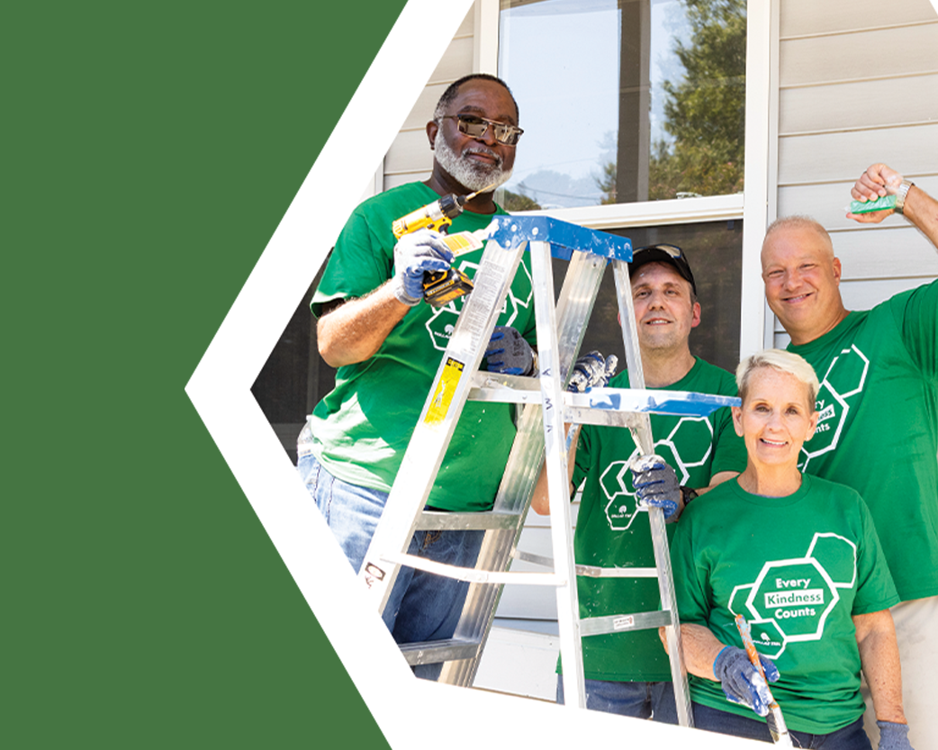 Dollar Tree Kindness Crew associates at beautification event for Hampton Rhodes