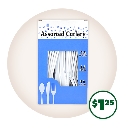 48-pc. White Plastic Cutlery