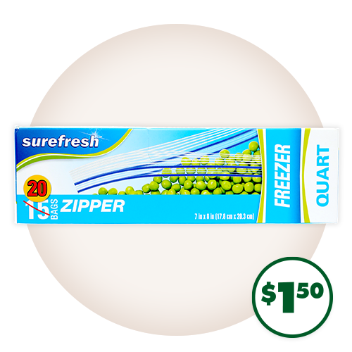 20-ct. Quart Freezer Bags