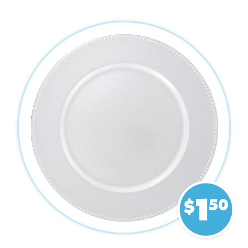 Silver Plastic Charger Plates