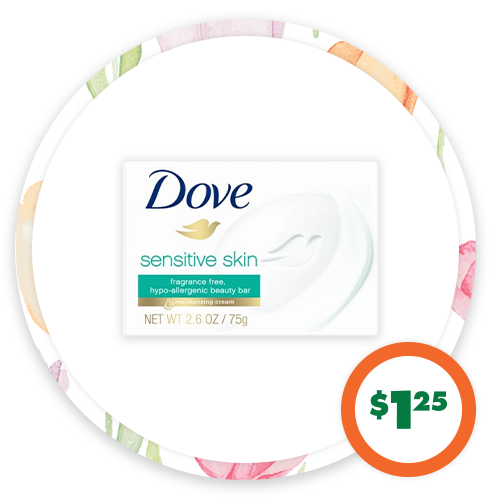 $1.25 Dove® Sensitive Skin Beauty Bar