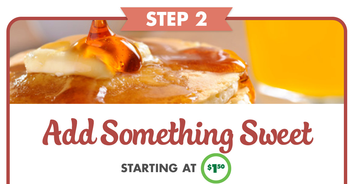 Headline: Step 2, Add Something Sweet starting at $1.50