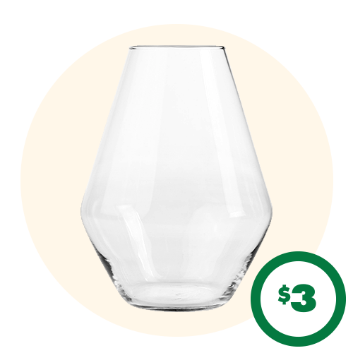 $3 8-in. Diamond Glass Vases