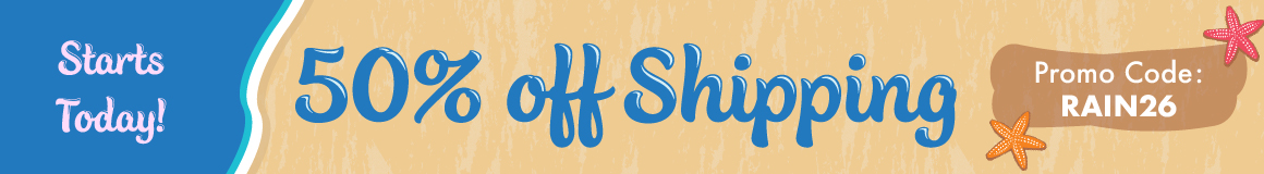 50% off shipping*. Promo Code: RAIN26. *Restrictions apply; see website for details. Ends 05/15/26