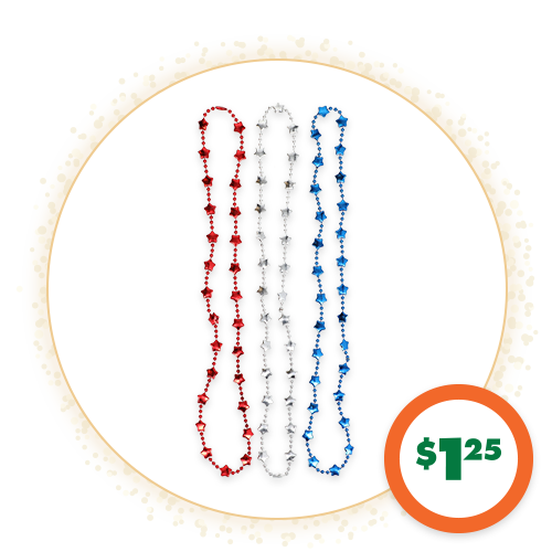 $1.25 Patriotic Necklaces, 3-pc.