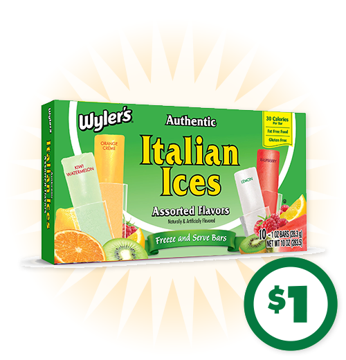 $1 Wyler's® Italian Ices, 10-ct.
