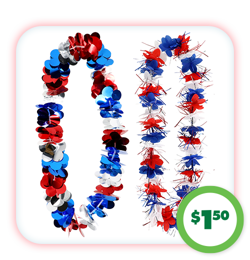 $1.50 Patriotic Leis 1-ct.