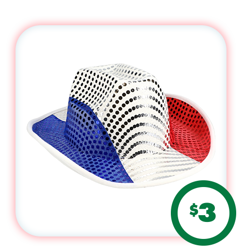 $3 Patriotic Cowboy Hats