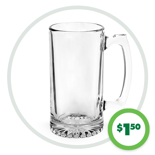 $1.50 Glass Mugs