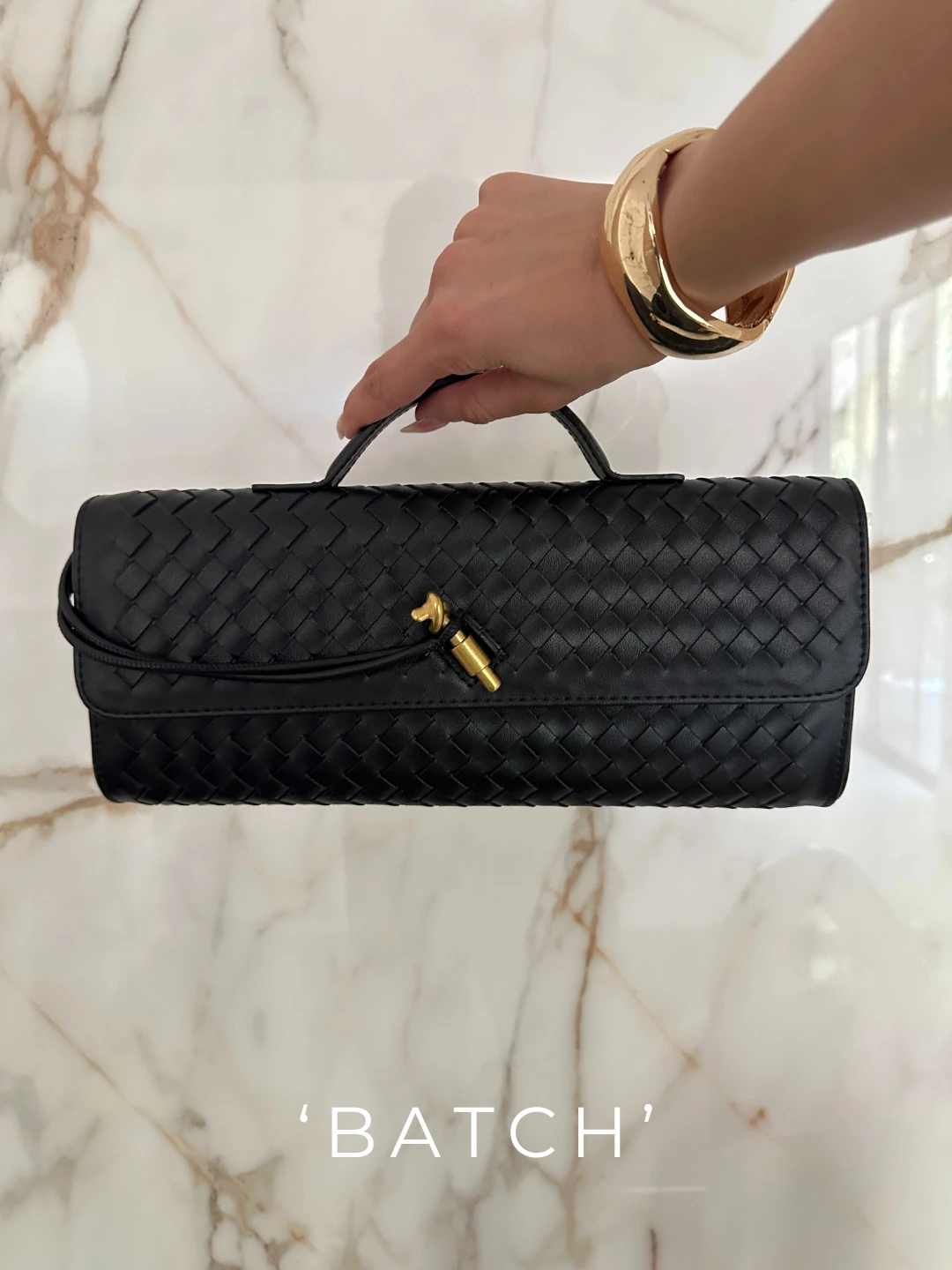 Batch PU leather bag in yellow