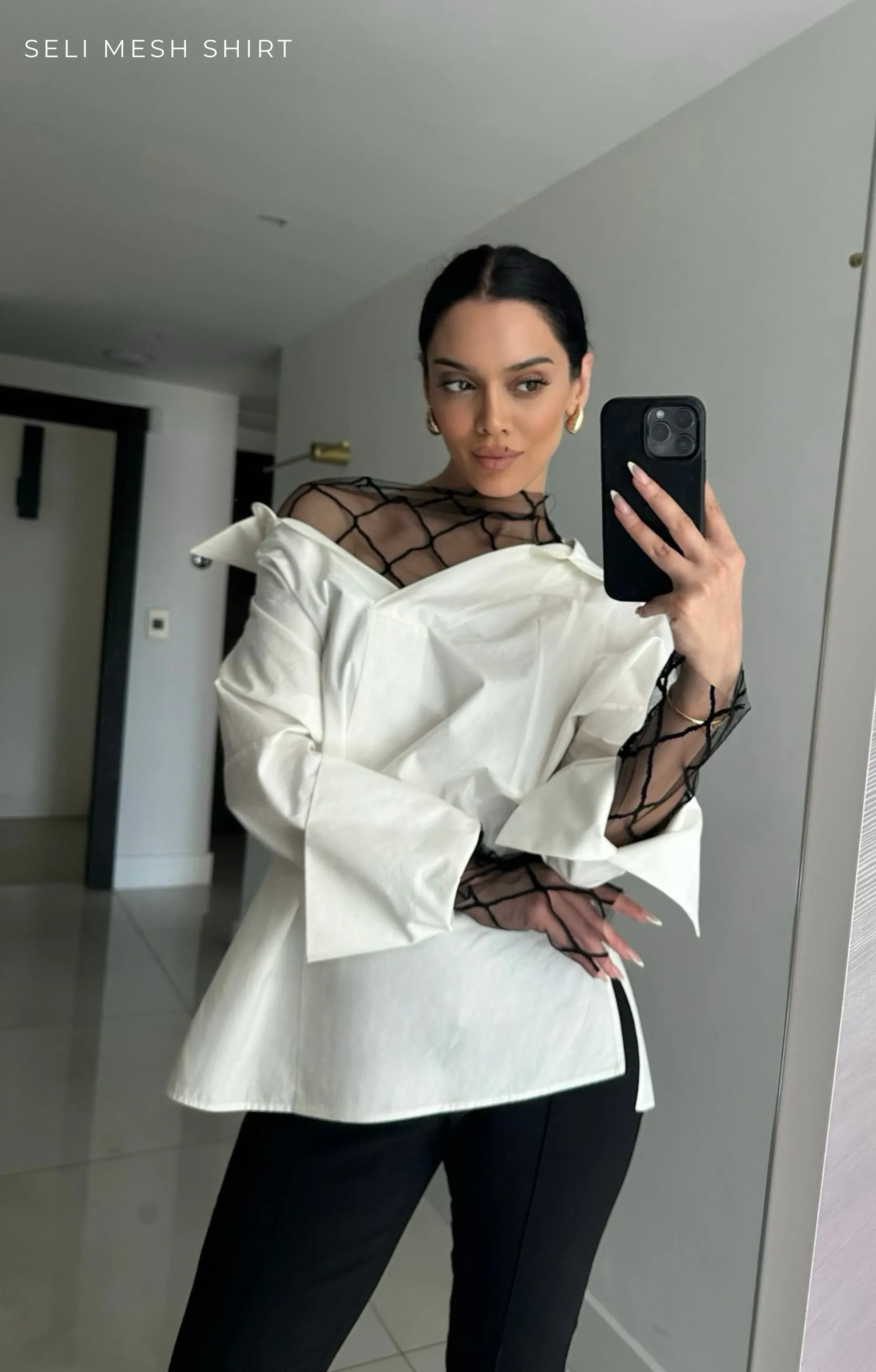 Seli mesh neck shirt