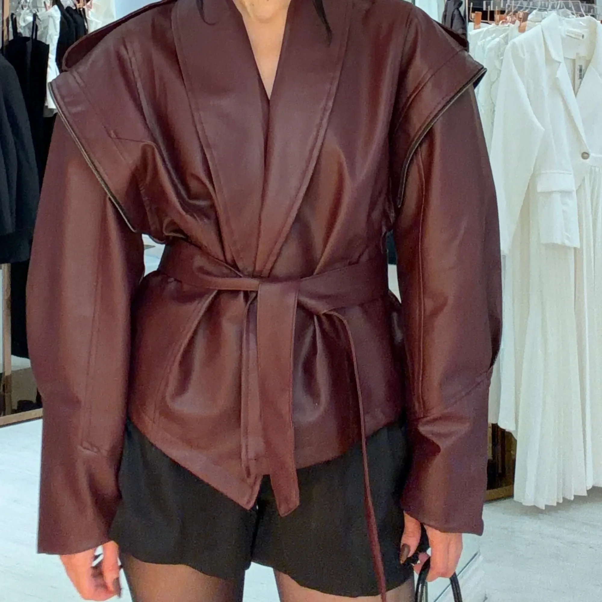 Jae leather jacket in wine
