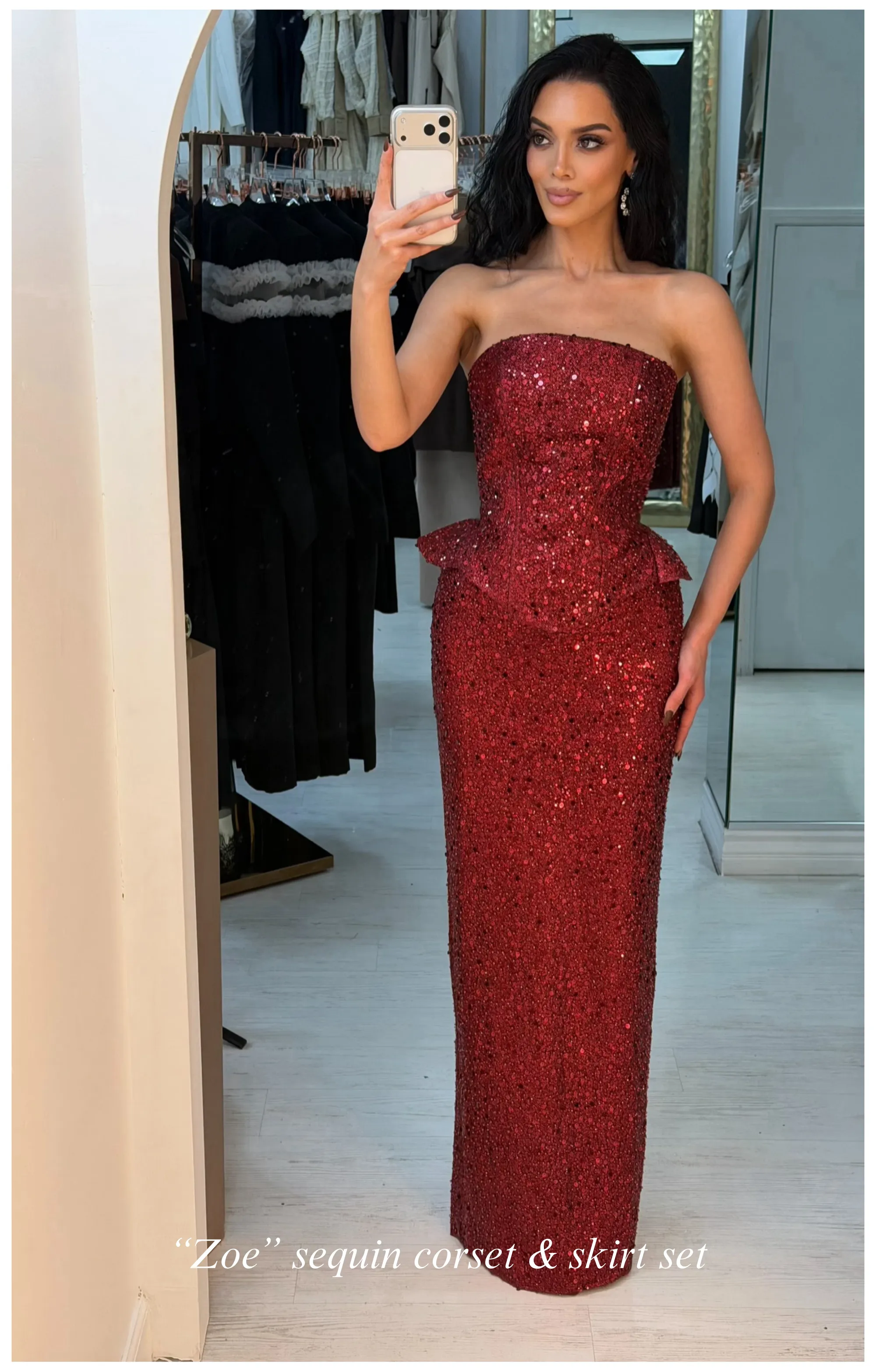 Zoe sequin corset & skirt set