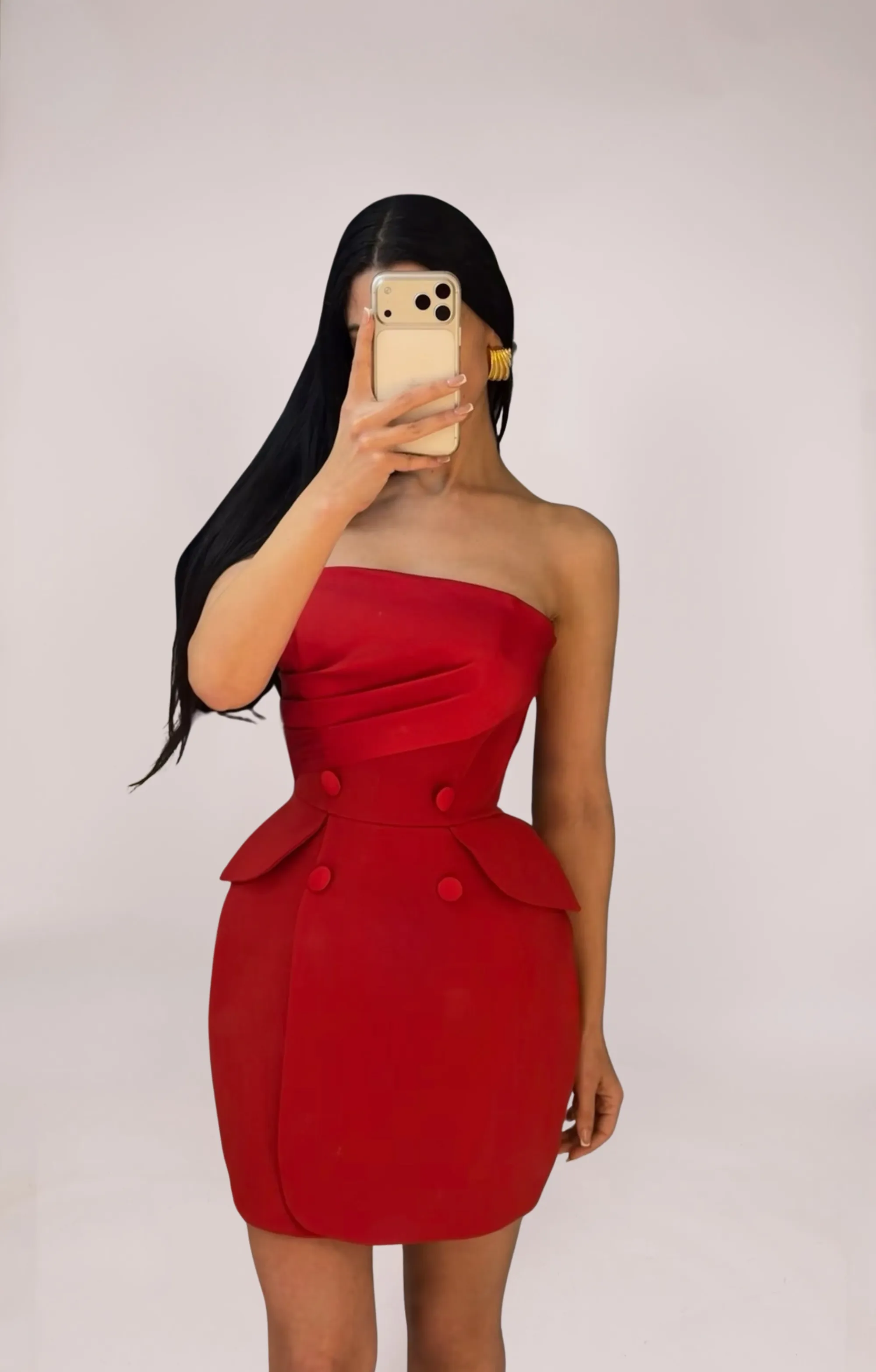 Hana corset dress in red