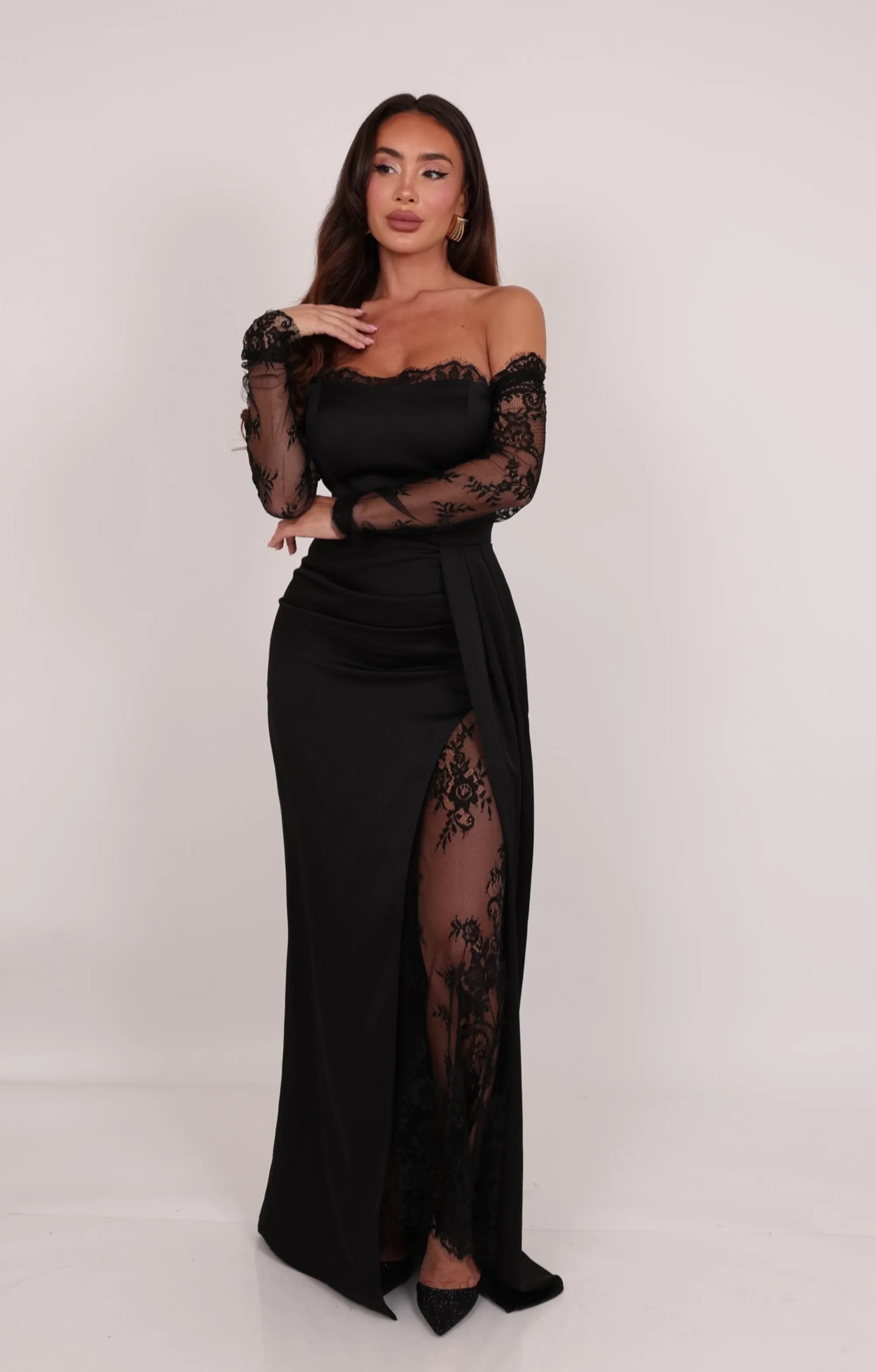 Solene lace detailed gown