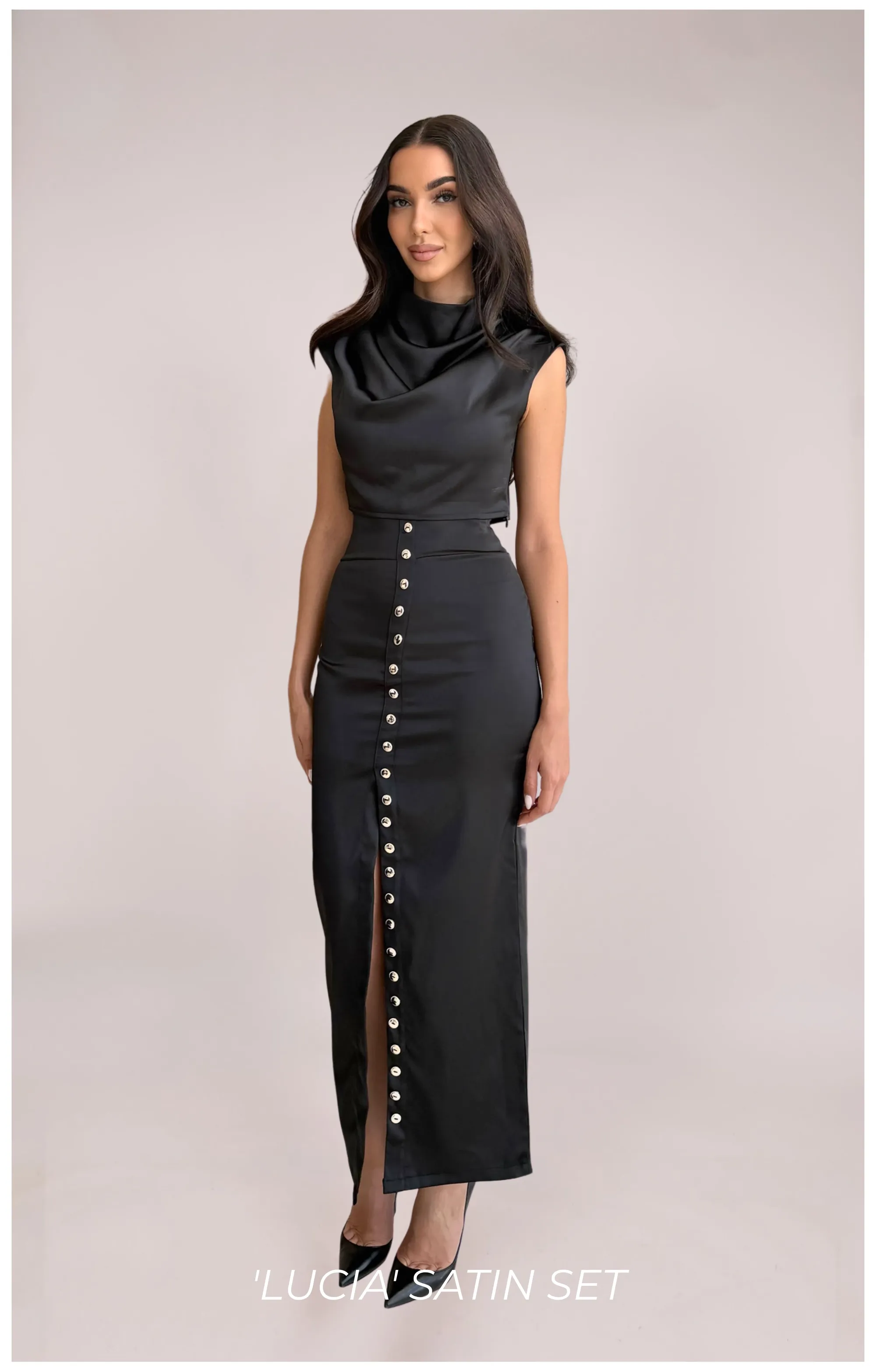 Lucia two piece satin set
