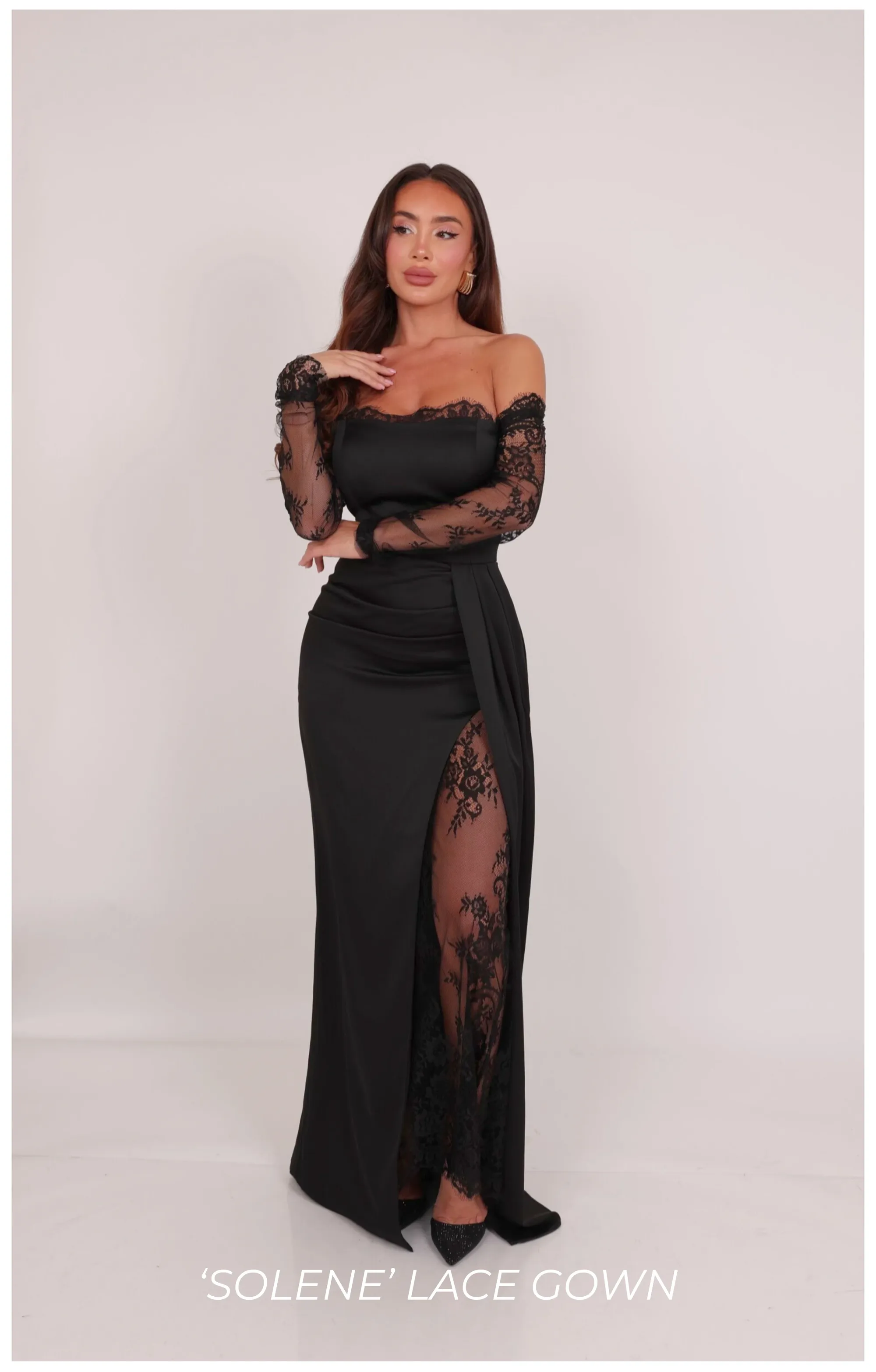 Solene lace detailed gown