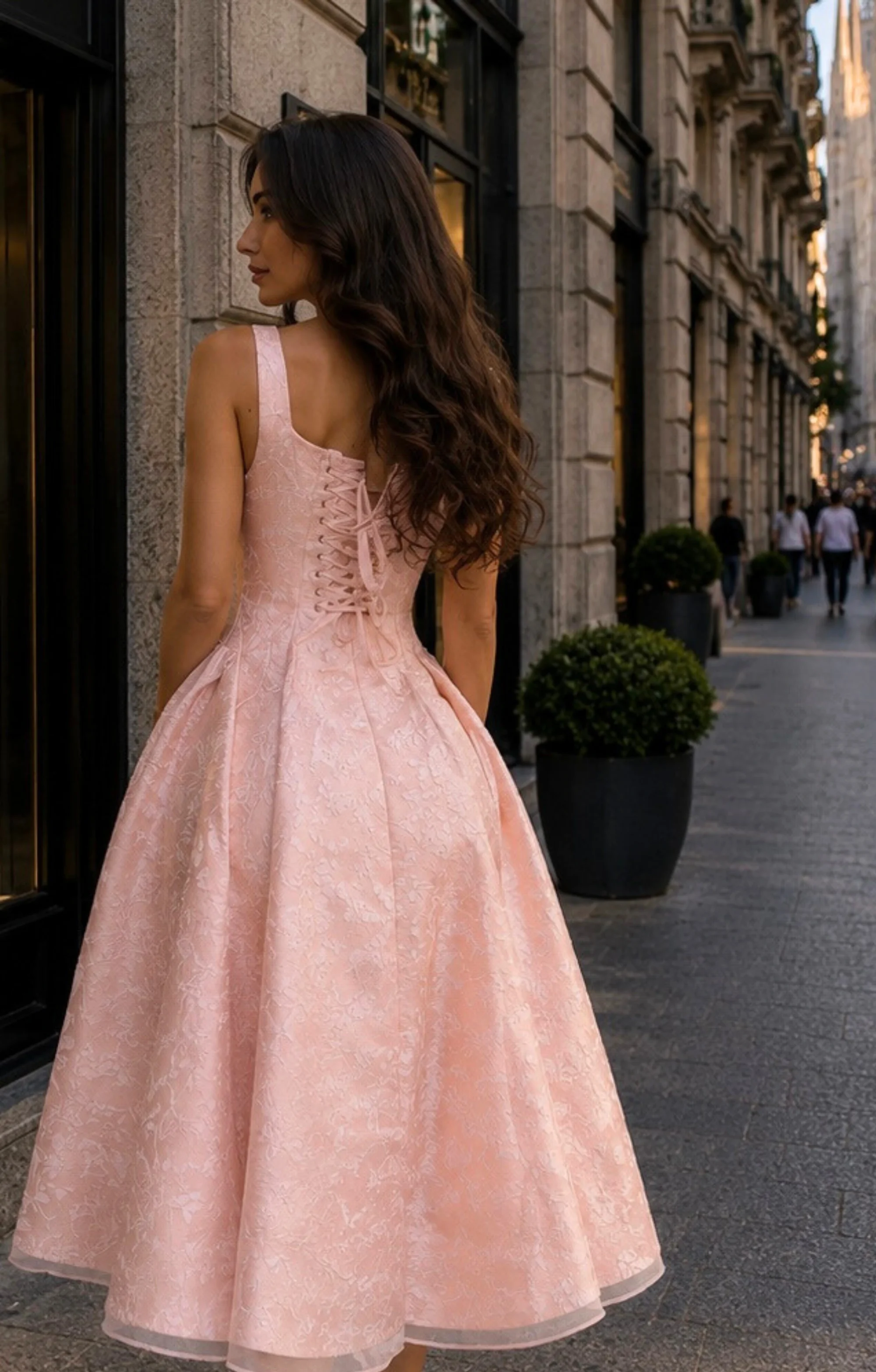 Rose Reverie structured dress
