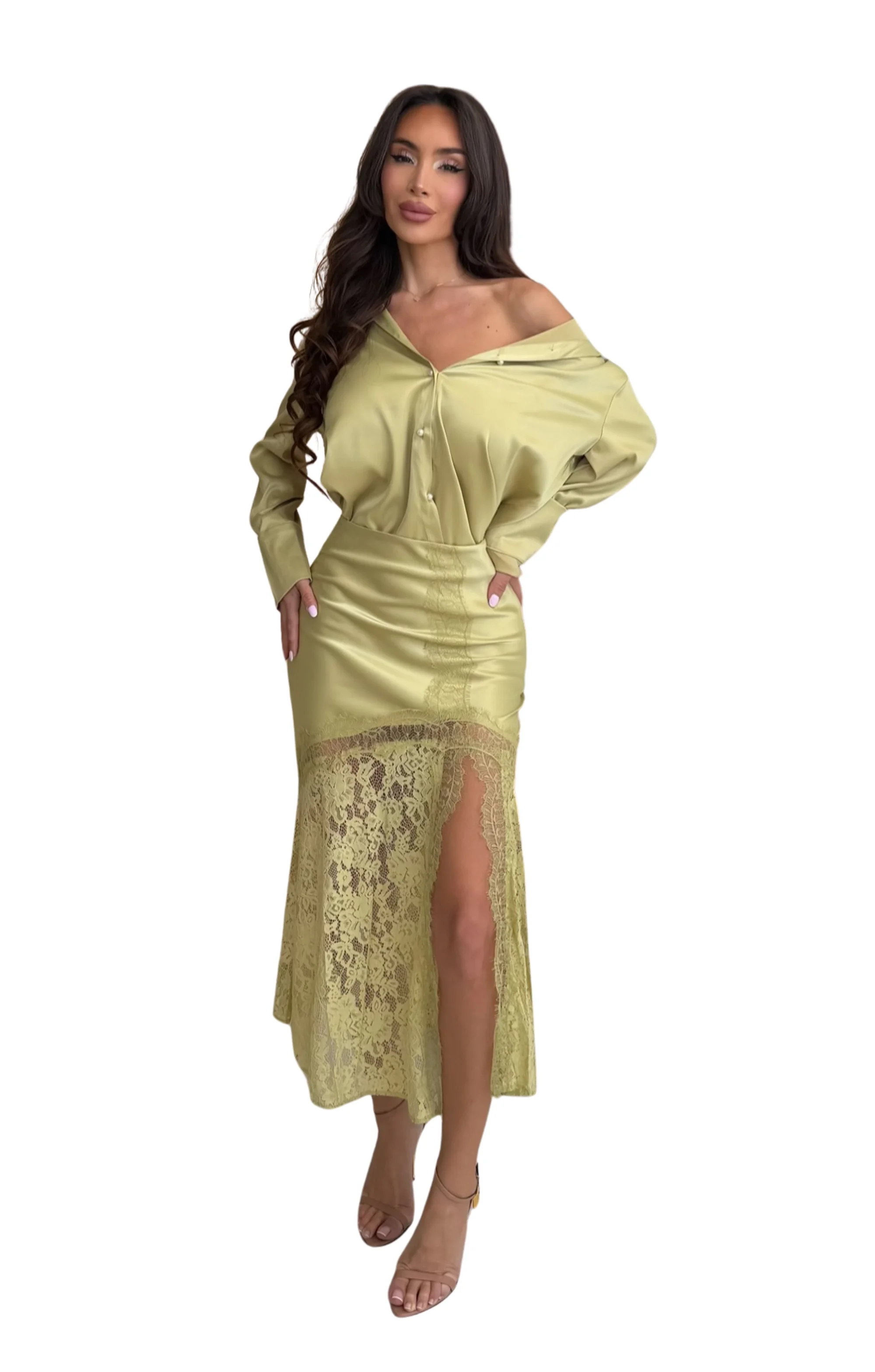 Elysian two piece satin set