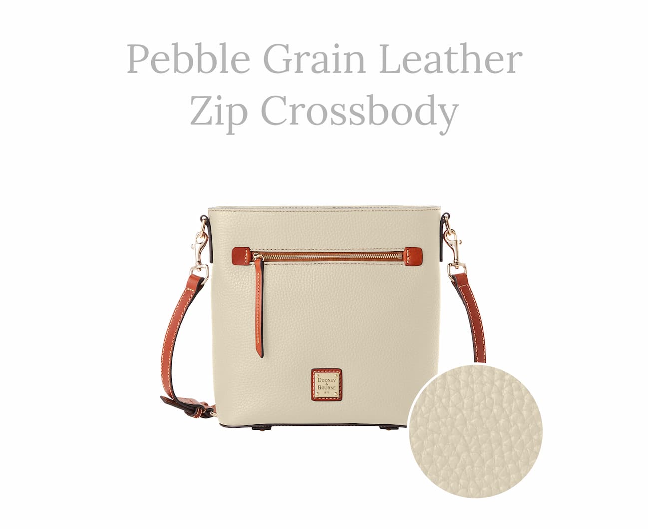 Pebble Grain Zip Crossbody