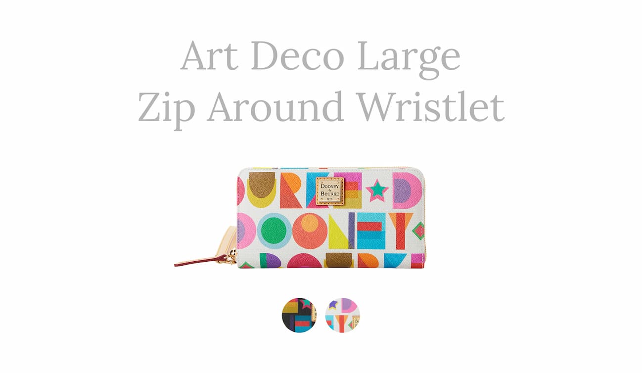 Art Deco Large Zip Around Wristlet