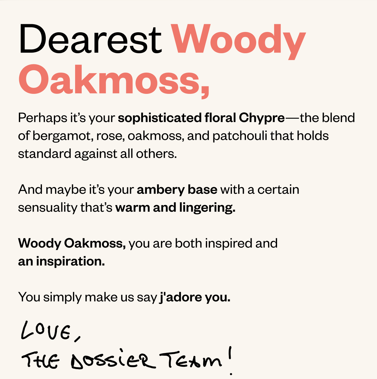 A love note to Woody Oakmoss