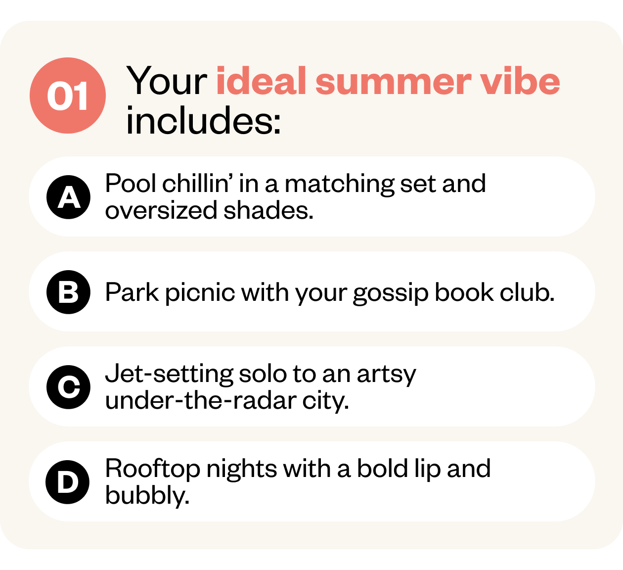 What does your idea summer vibe include?