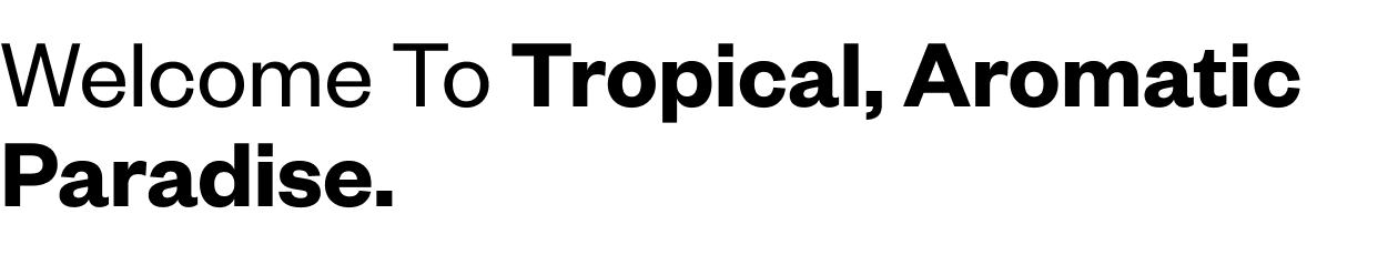 Welcome to Tropical, Aromatic Paradise.