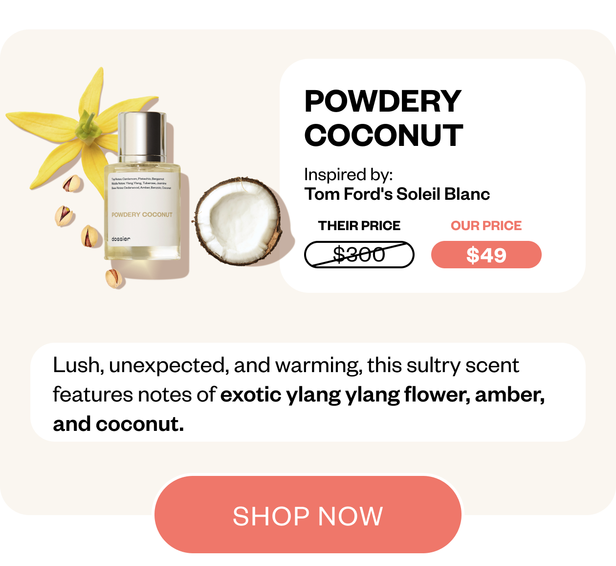 Powdery coconut