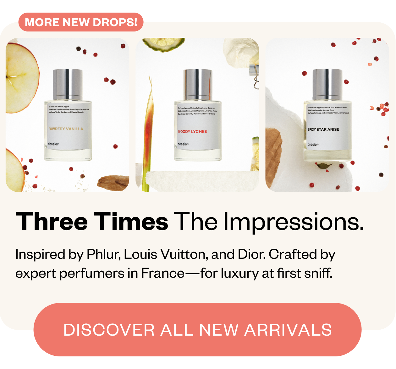 More new drops- Three times the impressions.