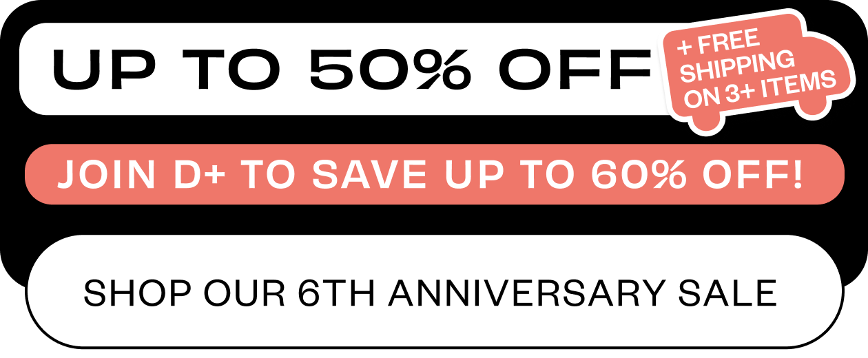 Up to 50% off + Free Shipping on 3+ Items