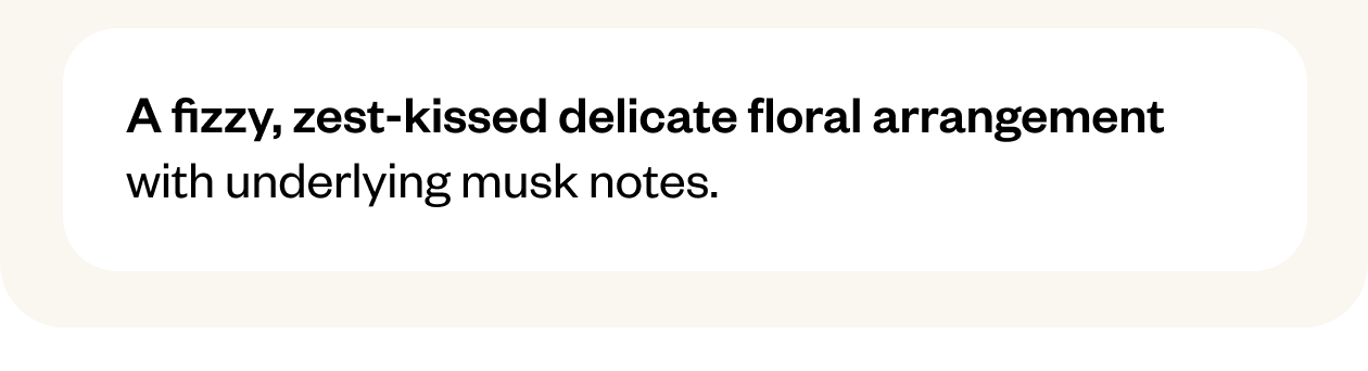 A fizzy, zest-kissed delicate floral arrangement