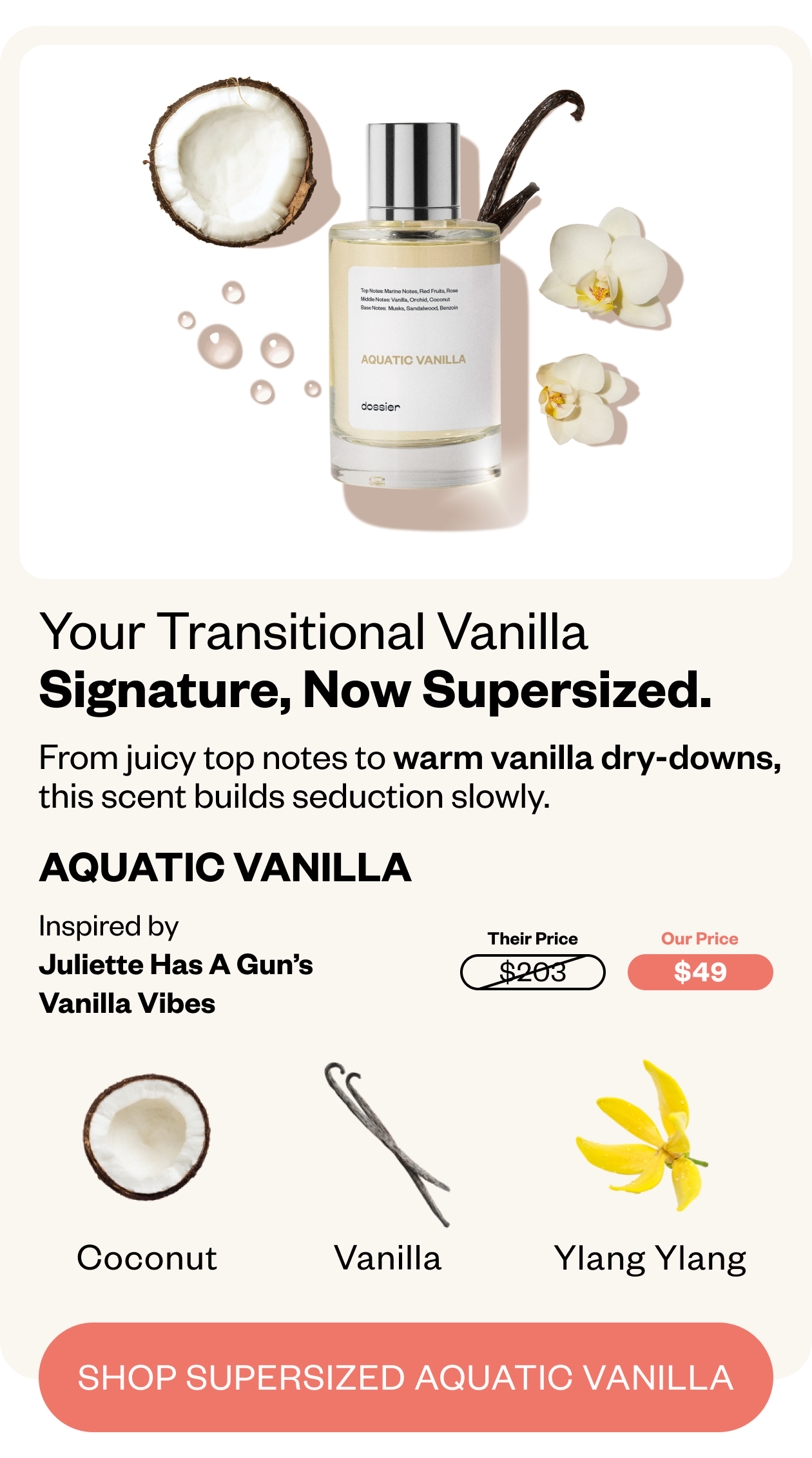 Your transitional vanilla signature, now supersized