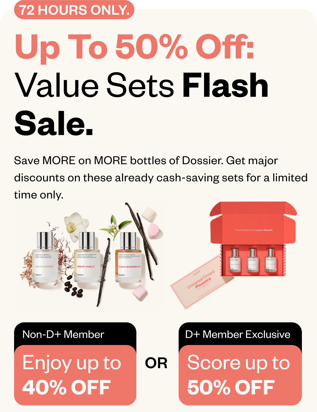 72 Hours only: Up to 50% off value Sets Flash Sale