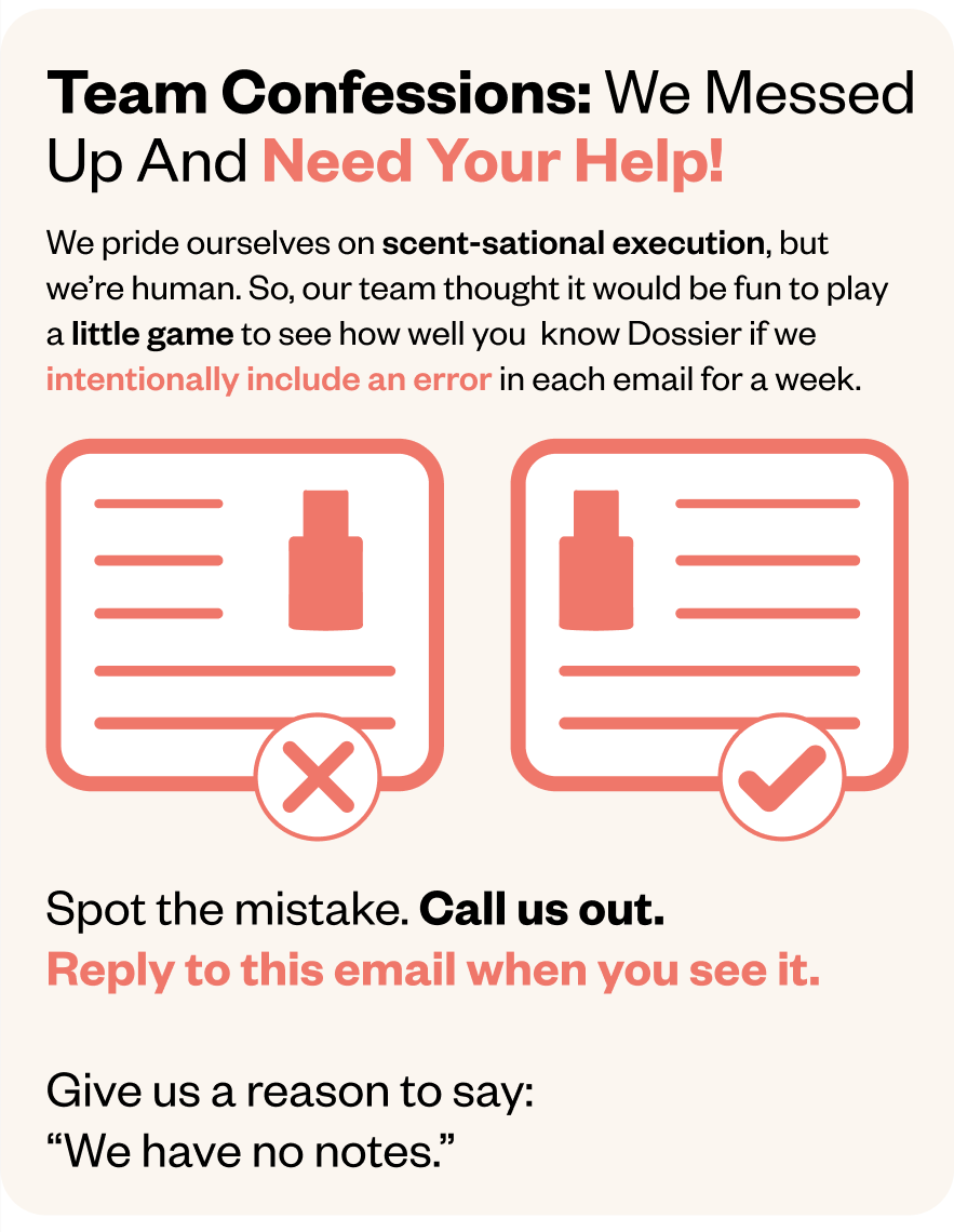 Team Confessions: We made a mistake in this email. Reply to this email when you find it. 