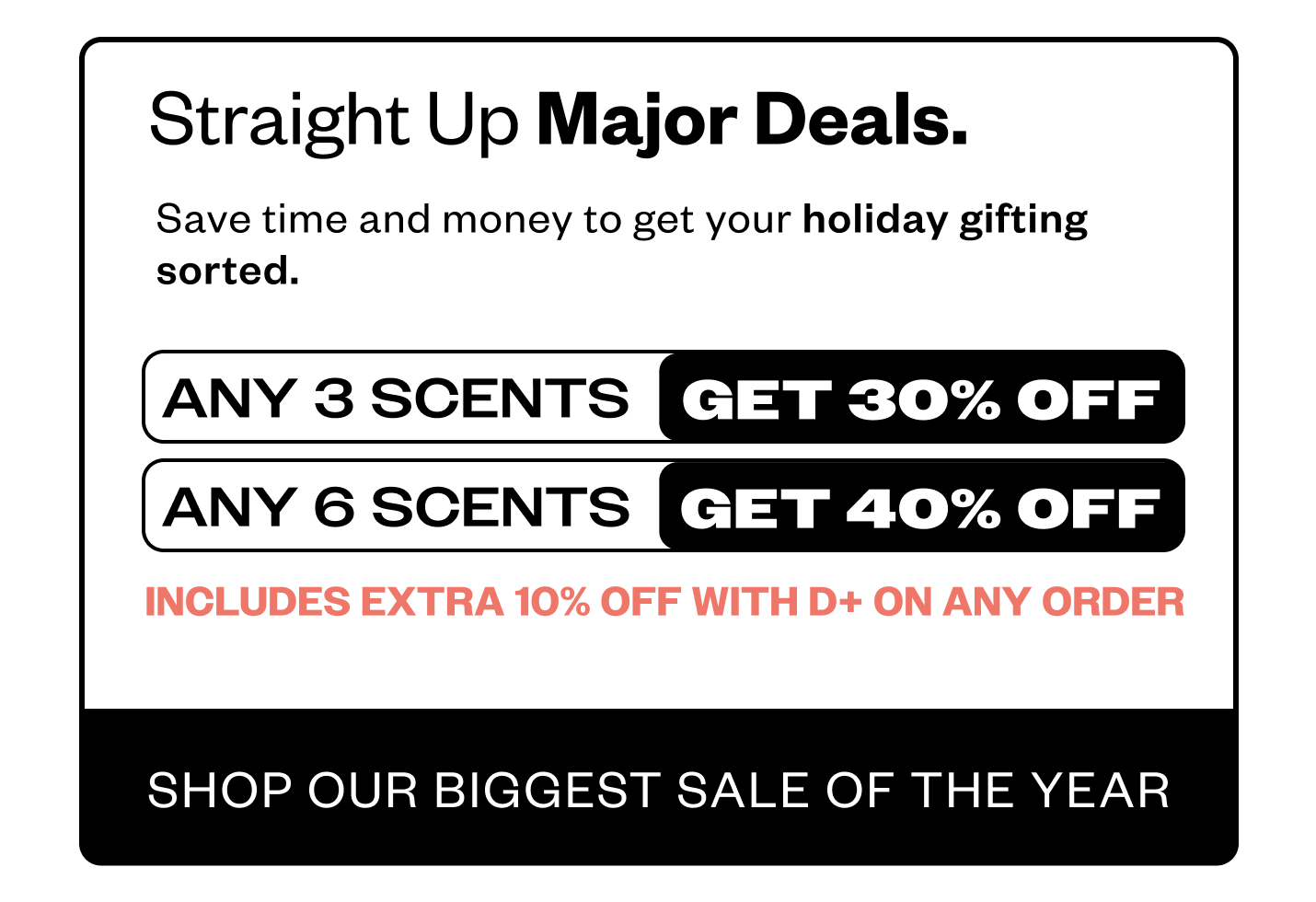 Any 3 scents - Get 30% Off & Any 6 Scents Get 40% Off