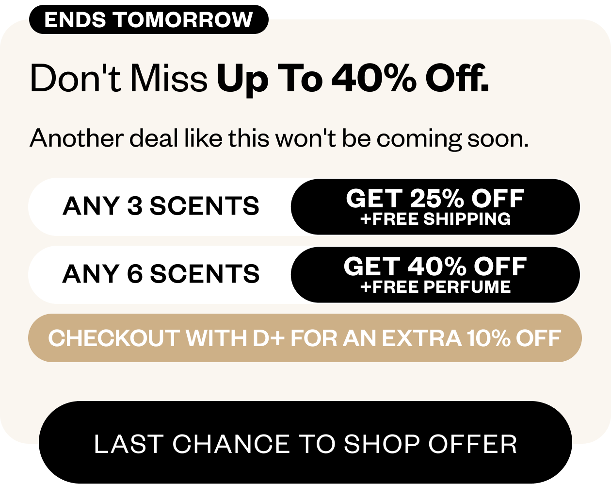 Farewell Sale Ends Tomorrow
