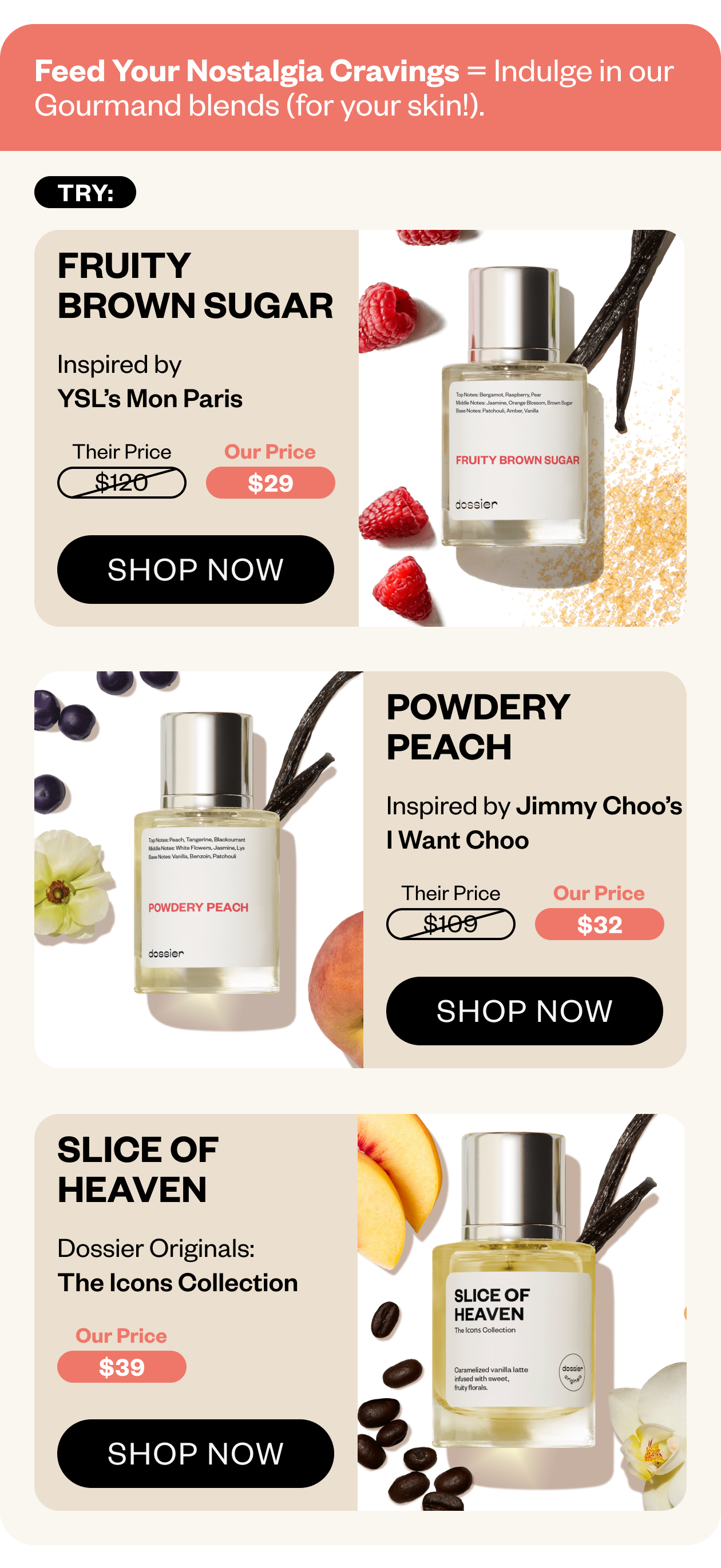 Feed your nostalgia cravings? Try these gourmand blends for your skin
