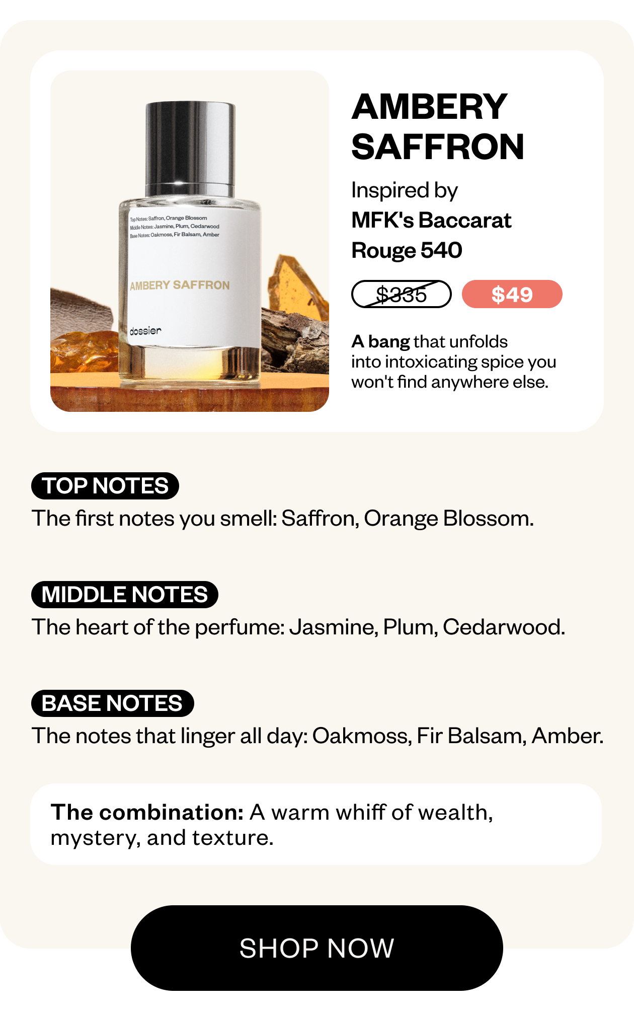 Ambery Saffron Notes