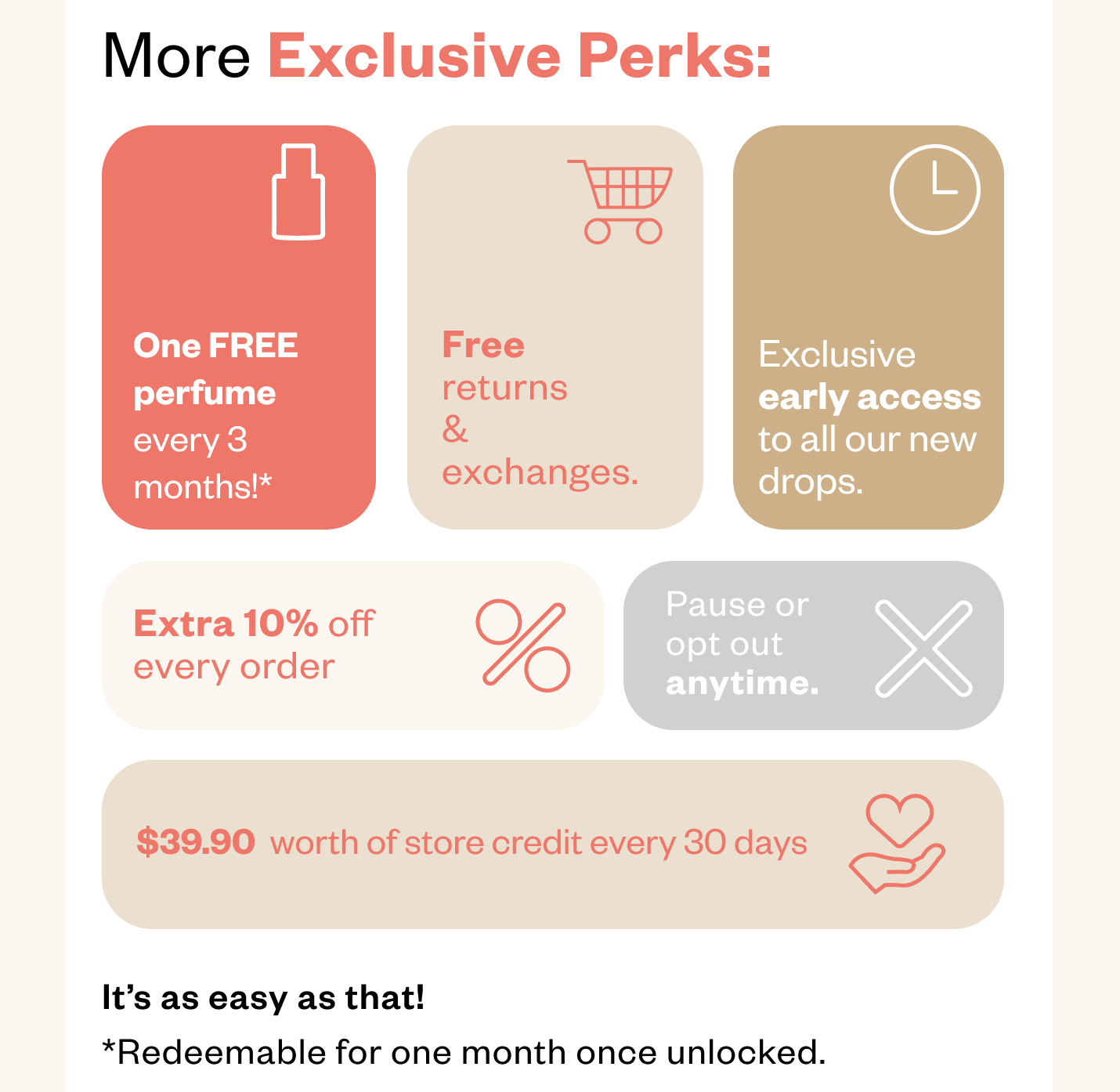 More Exclusive Perks