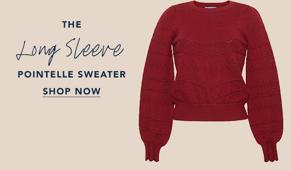 Long Sleeve Pointelle Sweater