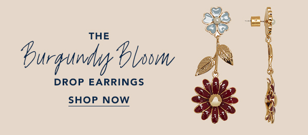 Burgundy Bloom Drop Earrings 