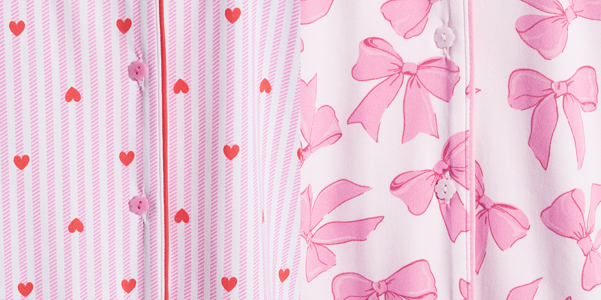 Our fan-favorite pajamas return in two Valentine-ready prints, just in time for the love season ahead.