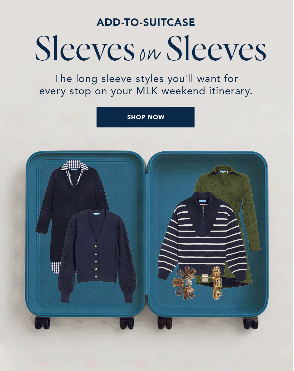 The long sleeve styles you'll want for every stop on your MLK weekend itinerary.
