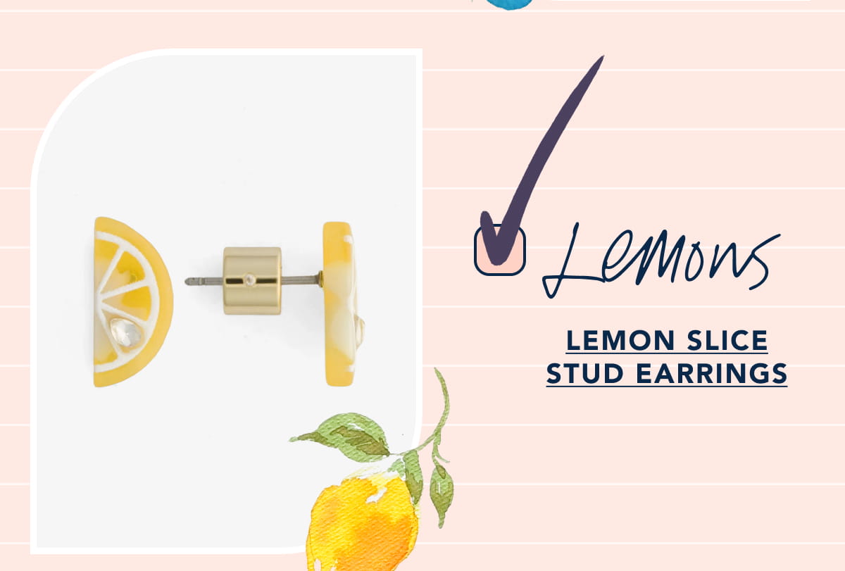 LEMON SLICE STUD EARRINGS