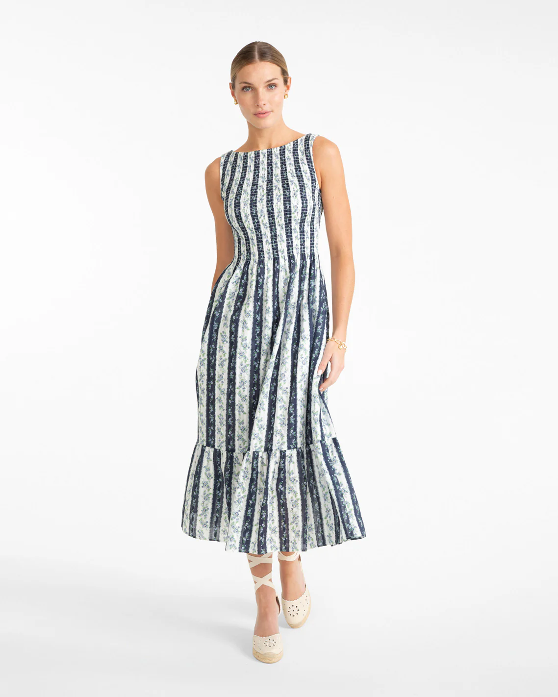 Image of Wren Dress in Floral Stripe