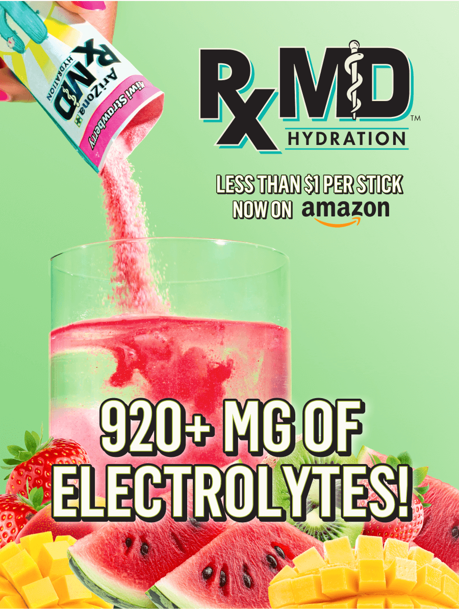 RXMD Hydration is available on Amazon. Variety Pack on sale for less than $1 per stick.