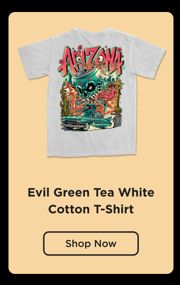Evil Green Tea White Cotton T-Shirt