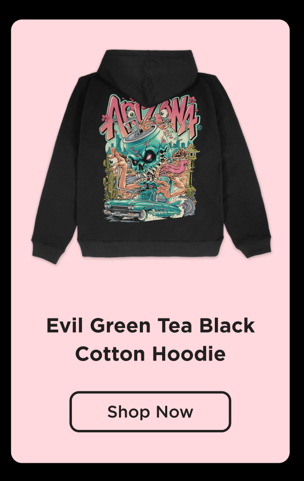 Evil Green Tea Black Cotton Hoodie 
