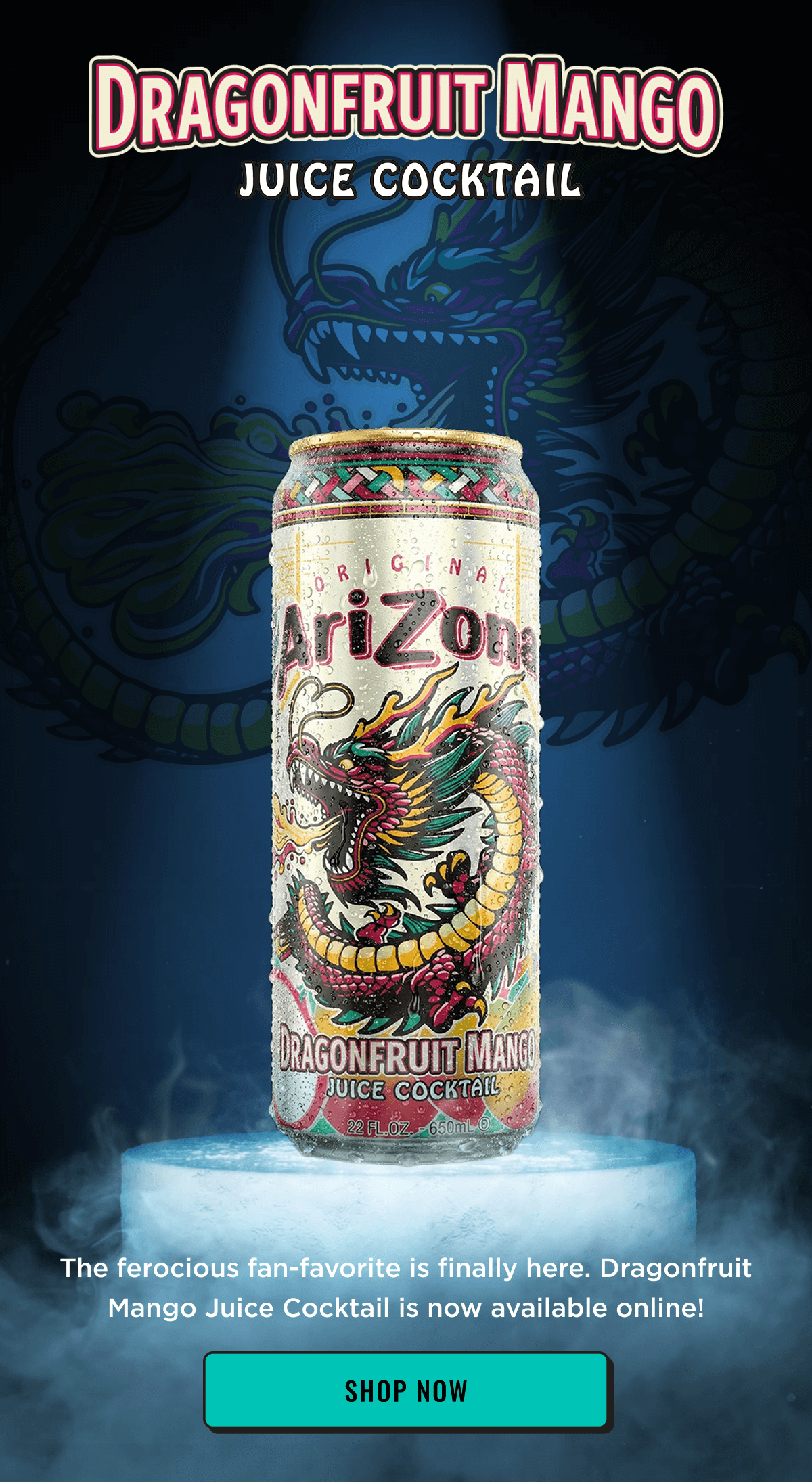 Dragonfruit Mango Juice Cocktail now available. Shop Now.